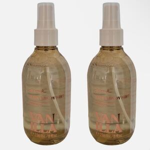 Victoria's Secret Vanilla Hair & Body Mist Duo - Amber Bottles with Pink Accents